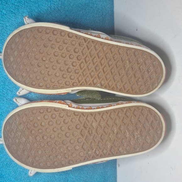 Toddler Vans Off The Wall Green Dragon Claw Reptile Slip-on with Velcro Size 7 - Picture 13 of 13
